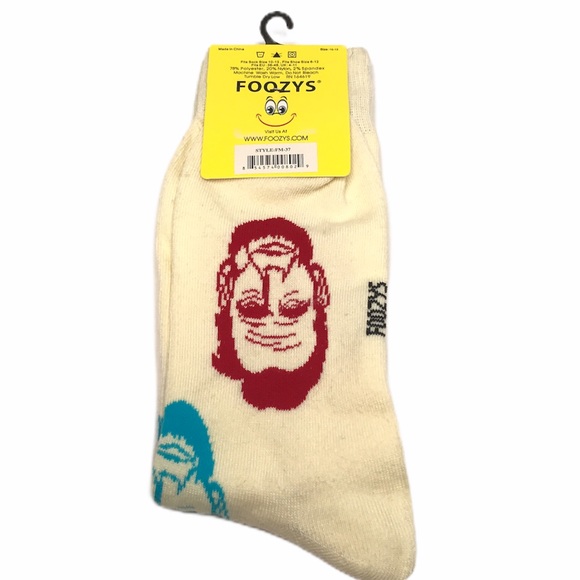 Foozys Abraham Lincoln Socks, Cream, Red, Blue - Picture 2 of 6